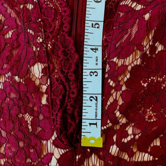 Lulu's Burgundy Long Sleeve Lace Dress Small NWOT! - Picture 8 of 15
